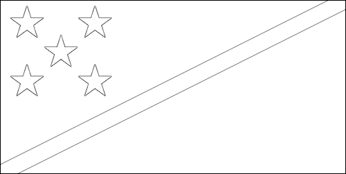 Omtrek van de vlag van Salomoneilanden om in te kleuren