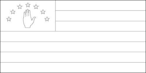 Omtrek van de vlag van Abchazië om in te kleuren