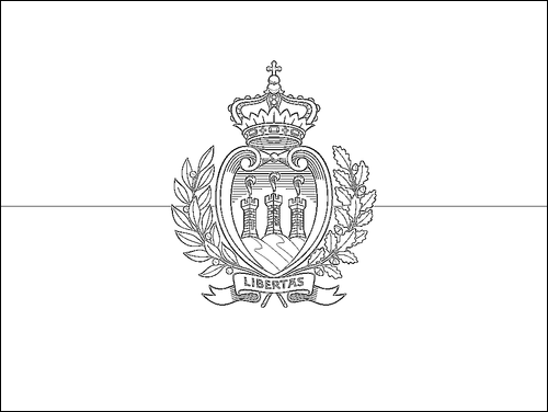 Omtrek van de vlag van San Marino om in te kleuren