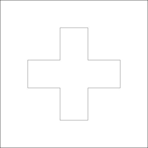 Omtrek van de vlag van Zwitserland om in te kleuren