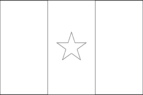 Omtrek van de vlag van Senegal om in te kleuren