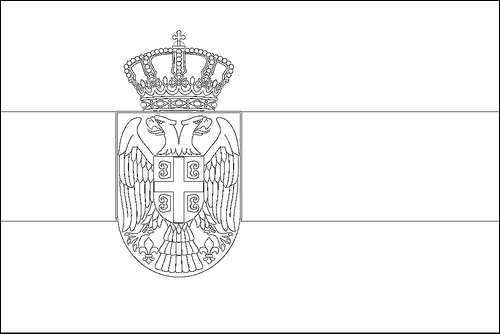 Omtrek van de vlag van Servië om in te kleuren