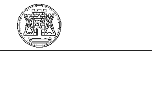 Omtrek van de vlag van Memel (1920 - 1939) om in te kleuren