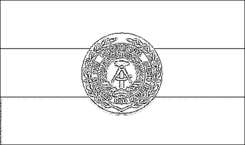 Omtrek van de vlag van Nationaal Volksleger (NVA) om in te kleuren