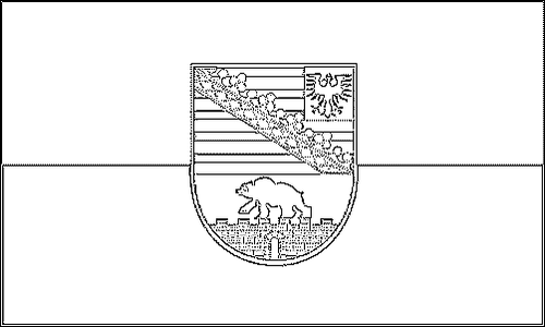 Omtrek van de vlag van Saksen-Anhalt om in te kleuren