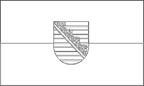 Omtrek van de vlag van Saksen om in te kleuren