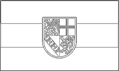 Omtrek van de vlag van Saarland om in te kleuren