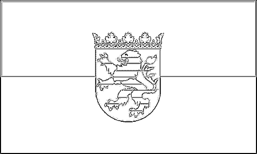 Omtrek van de vlag van Hesse om in te kleuren