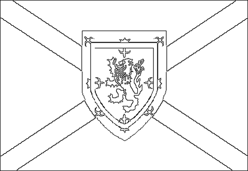 Omtrek van de vlag van Nova Scotia om in te kleuren