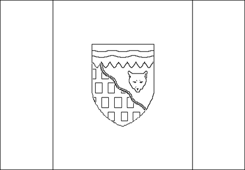 Omtrek van de vlag van Noordwestelijk Territorium om in te kleuren