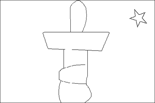 Omtrek van de vlag van Nunavut om in te kleuren