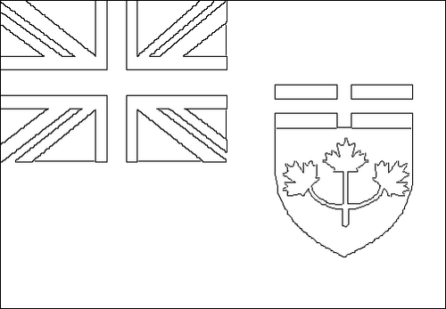 Omtrek van de vlag van Ontario om in te kleuren