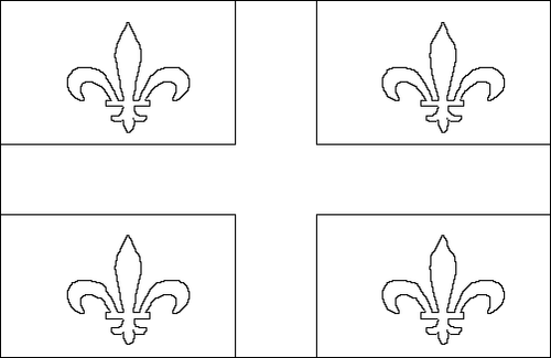 Omtrek van de vlag van Québec om in te kleuren