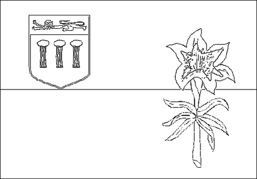 Omtrek van de vlag van Saskatchewan om in te kleuren
