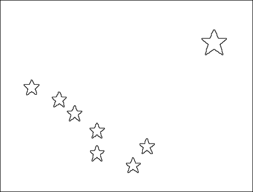 Omtrek van de vlag van Alaska om in te kleuren