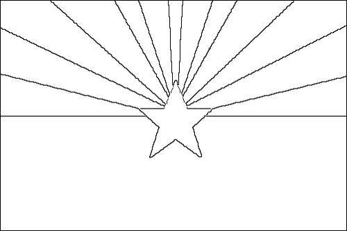 Omtrek van de vlag van Arizona om in te kleuren