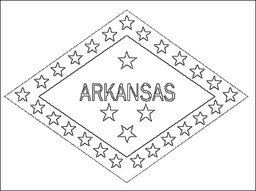 Omtrek van de vlag van Arkansas om in te kleuren