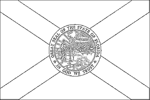 Omtrek van de vlag van Florida om in te kleuren