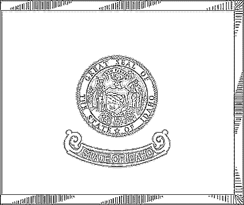 Omtrek van de vlag van Idaho om in te kleuren