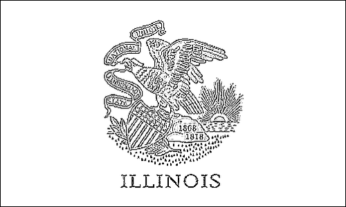 Omtrek van de vlag van Illinois om in te kleuren