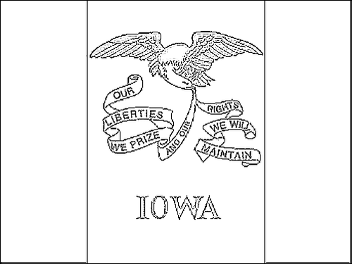 Omtrek van de vlag van Iowa om in te kleuren