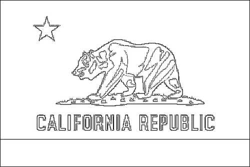 Omtrek van de vlag van Californië om in te kleuren