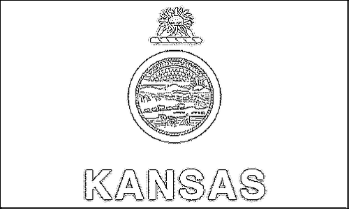 Omtrek van de vlag van Kansas om in te kleuren