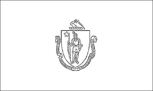 Omtrek van de vlag van Massachusetts om in te kleuren