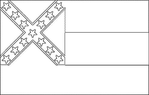 Omtrek van de vlag van Mississippi om in te kleuren