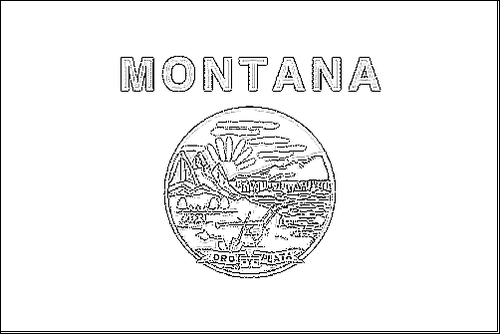 Omtrek van de vlag van Montana om in te kleuren