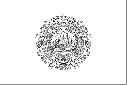 Omtrek van de vlag van New Hampshire om in te kleuren