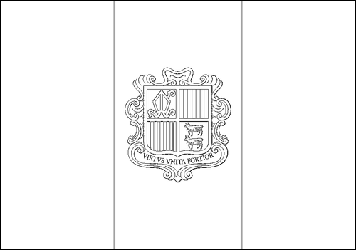 Omtrek van de vlag van Andorra om in te kleuren