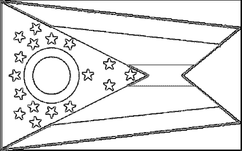 Omtrek van de vlag van Ohio om in te kleuren