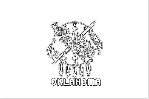 Omtrek van de vlag van Oklahoma om in te kleuren