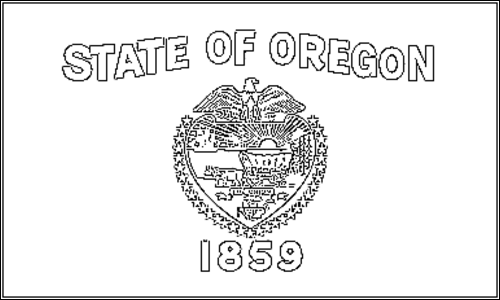 Omtrek van de vlag van Oregon om in te kleuren
