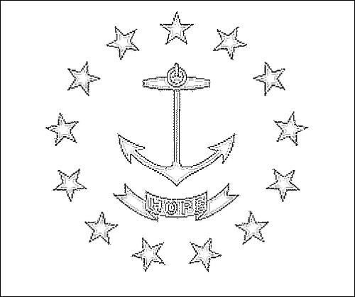 Omtrek van de vlag van Rhode Island om in te kleuren