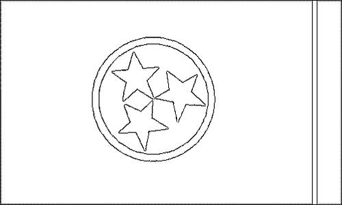 Omtrek van de vlag van Tennessee om in te kleuren