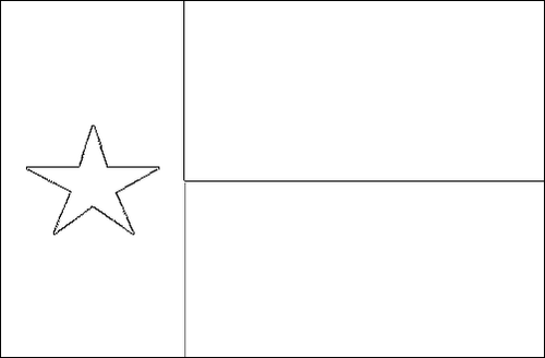 Omtrek van de vlag van Texas om in te kleuren