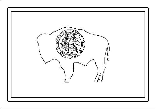 Omtrek van de vlag van Wyoming om in te kleuren