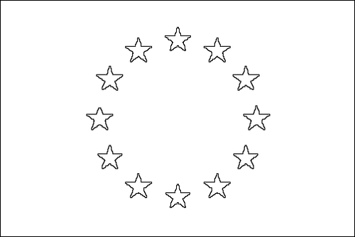 Omtrek van de vlag van Europese Unie (EU) om in te kleuren