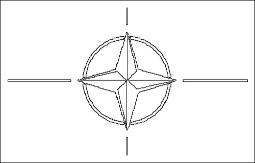 Omtrek van de vlag van NAVO (Noord-Atlantische Verdragsorganisatie) om in te kleuren