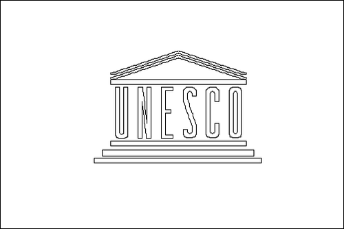 Omtrek van de vlag van UNESCO om in te kleuren