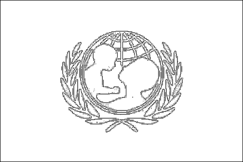 Omtrek van de vlag van UNICEF om in te kleuren