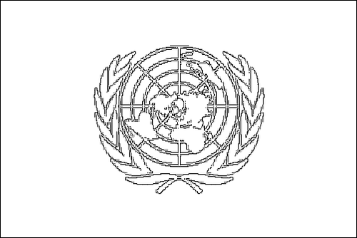 Omtrek van de vlag van Verenigde Naties (VN) om in te kleuren