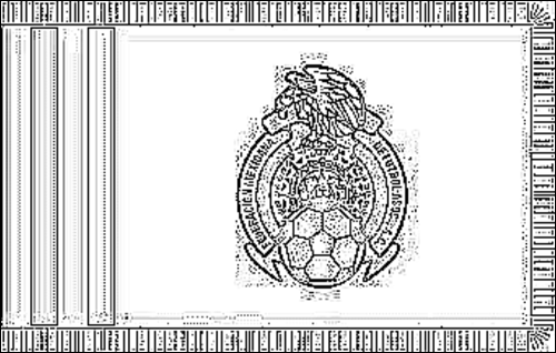Omtrek van de vlag van Mexicaanse voetbalbond om in te kleuren
