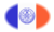 New York-Vlag als ovaal vignet