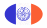 New York-Vlag als ovaal vignet