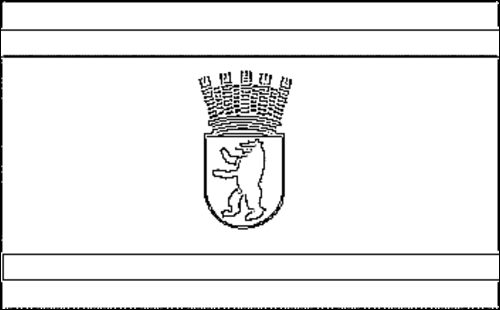 Omtrek van de vlag van Oost-Berlijn (Ostberlin) om in te kleuren