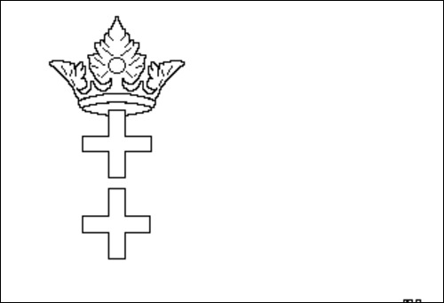 Omtrek van de vlag van Gdansk (Vrije Stad Gdansk) om in te kleuren