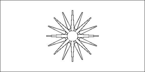 Omtrek van de vlag van Macedonië (1992-1995) om in te kleuren